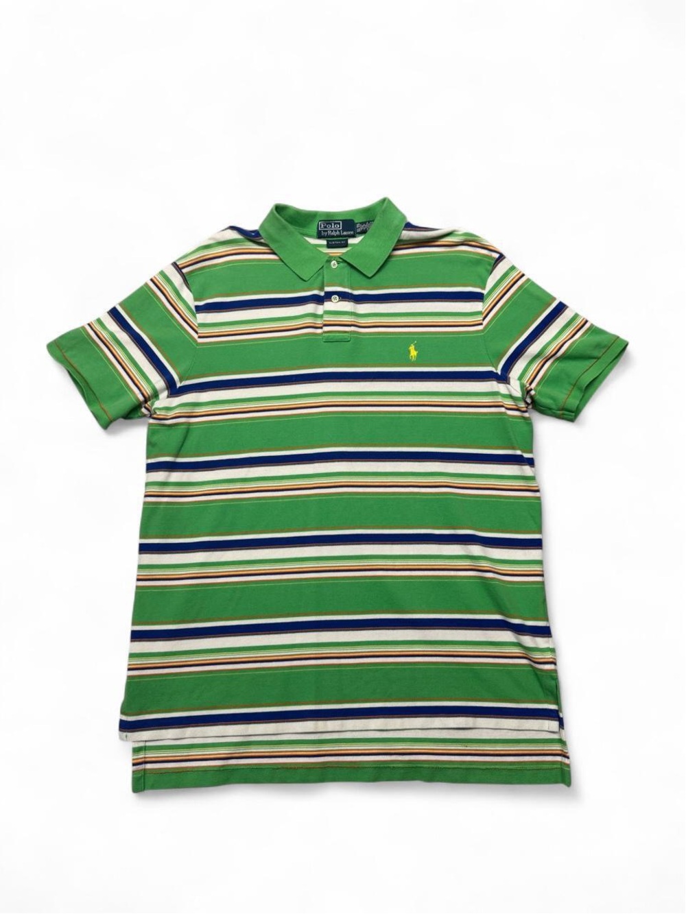 Vintage 90s Polo Ralph Lauren striped polo shirt rugby green XL mens